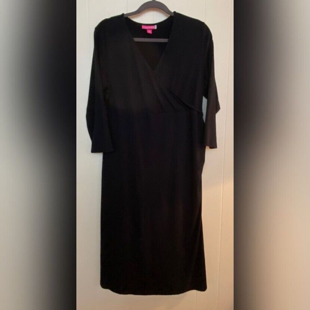 Liz Lange Dress Women’s Large Black Maternity Wrap Midi